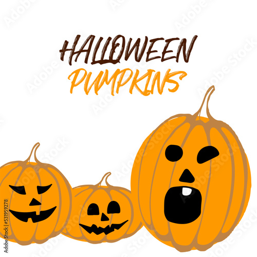 Halloween pumpkin illustration isolated on white background