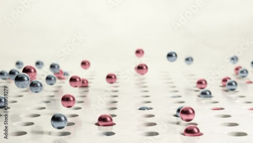 Pink and Blue spheres bouncing 3D animation