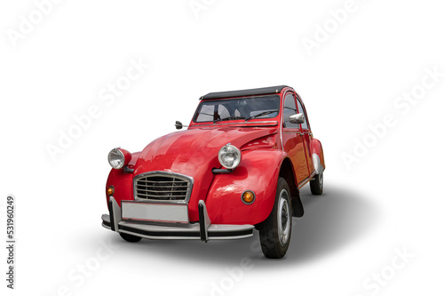 Fotografija red french car isolated on white