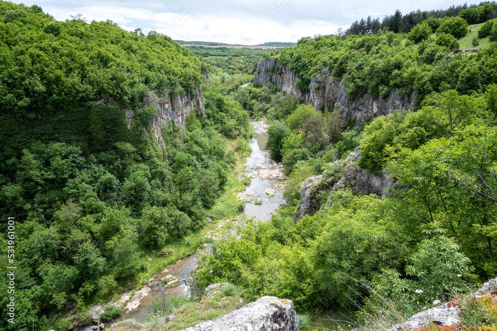 Fototapeta premium Aerial panoramic view of the Emen Canyon, Bulgaria, Veliko Tarnovo