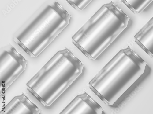 Soda can mockup template with white background. Isolated object. 