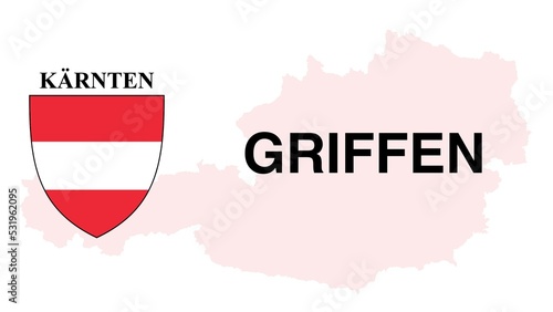 Griffen: Illustration mit dem Ortsnamen der Österreichischen Stadt Griffen im Bundesland Kärnten photo