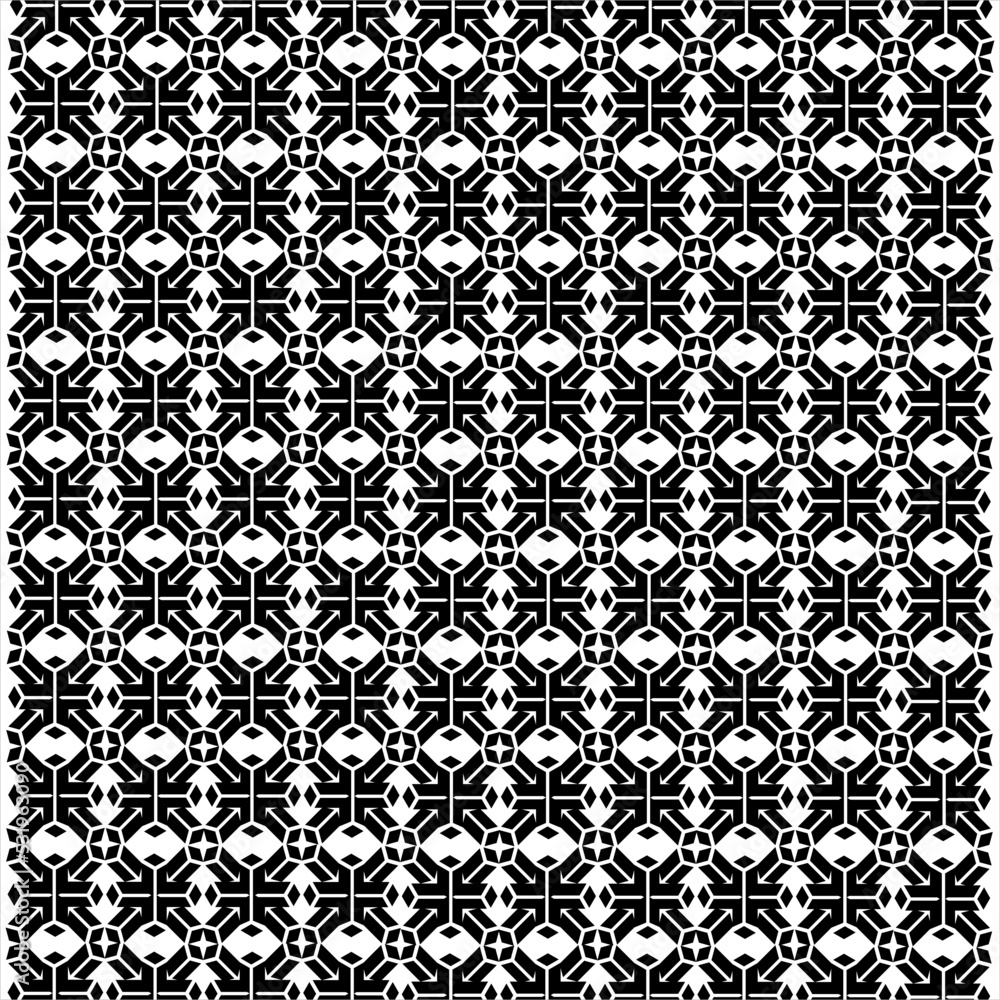 Seamless geometric abstract floral design pattern. Used for design surfaces, fabrics, textiles.