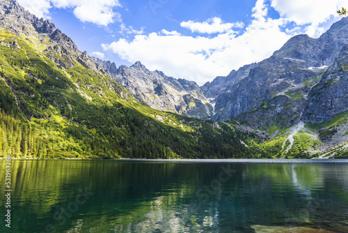 Fototapeta Naklejka Na Ścianę i Meble -  Mountain lake located in the High Tatras mountain range