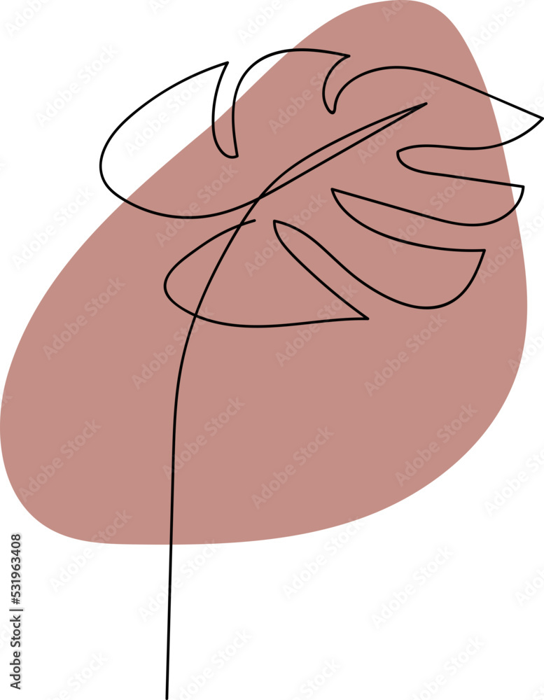 Monstera Plant Minimal Line Abstract Monstera Plant Minimal Line Abstract
