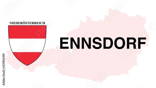 Ennsdorf: Illustration mit dem Ortsnamen der Österreichischen Stadt Ennsdorf im Bundesland Niederösterreich photo