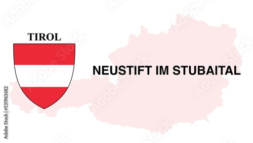 Neustift im Stubaital: Illustration mit dem Ortsnamen der Österreichischen Stadt Neustift im Stubaital im Bundesland Tirol photo