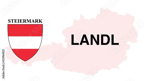 Landl: Illustration mit dem Ortsnamen der Österreichischen Stadt Landl im Bundesland Steiermark photo