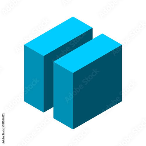3d blue box