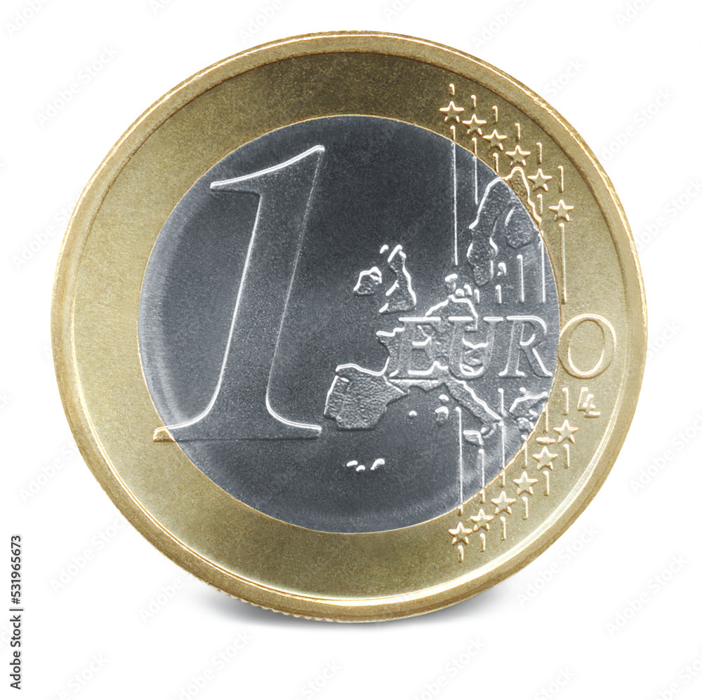 Money series: close up of euro coin  - obrazy, fototapety, plakaty 
