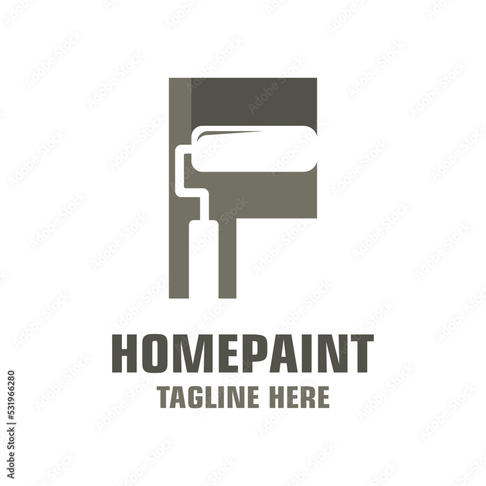 Letter F House Painting Logo Design Template Inspiration, Vector Illustration. Letter F House Painting Logo Design Template Inspiration, Vector Illustration.