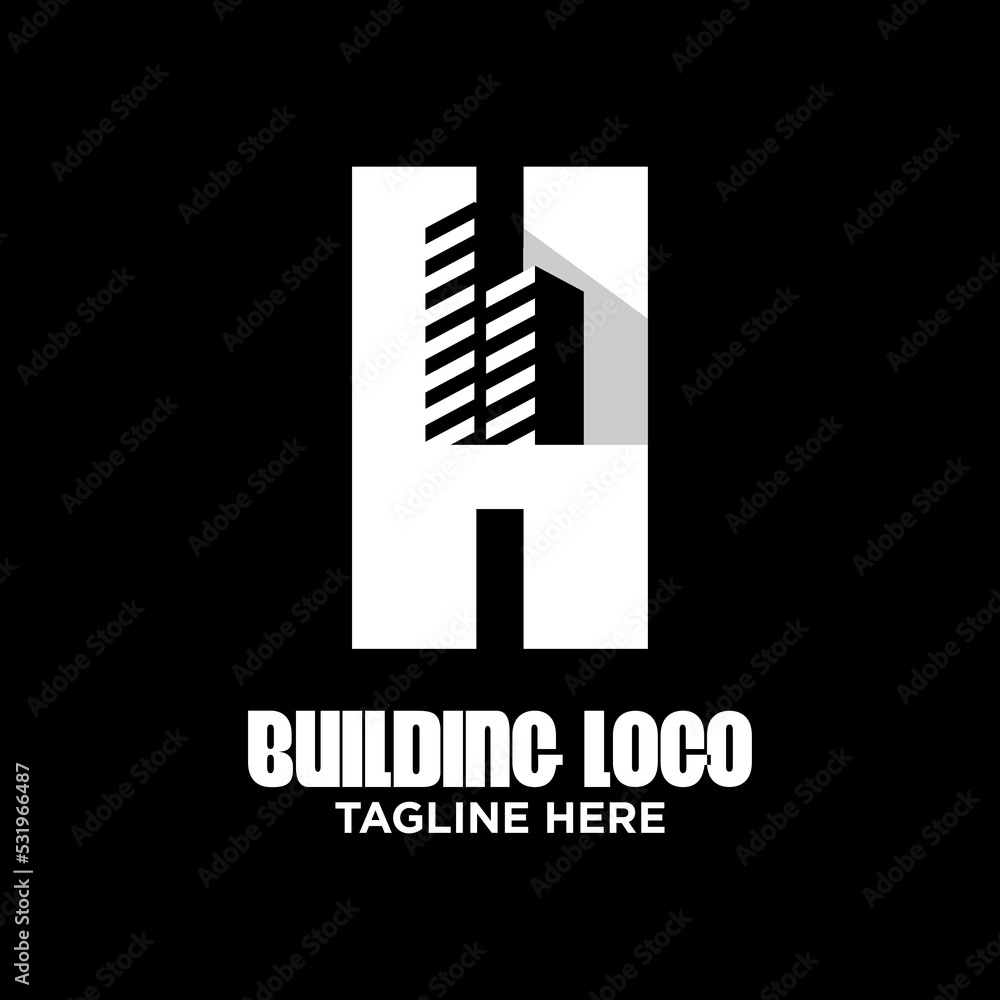 Letter H Building Logo Design Template Inspiration, Vector Illustration. Letter H Building Logo Design Template Inspiration, Vector Illustration.