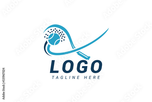 tennis Logo Design, sports logo with blue color.
