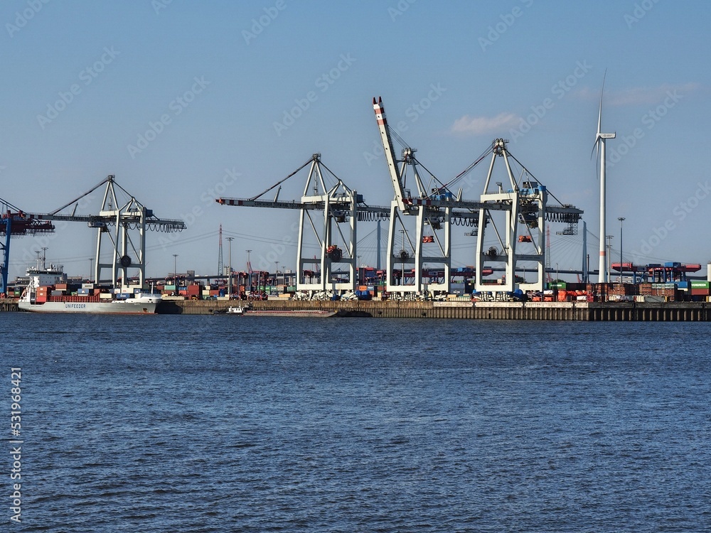 view of the port of Hamburg