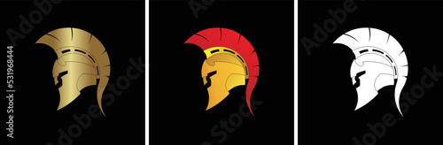 Set of spartan helmet warrior symbol, Spartan helmet logo, Spartan Greek gladiator helmet logo