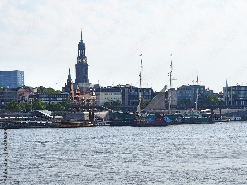 view of the port of Hamburg view of the port of Hamburg