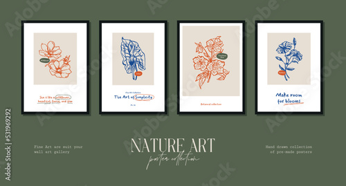 Bohemian poster collection with wildflowers and botanical illustrations for your wall art gallery

