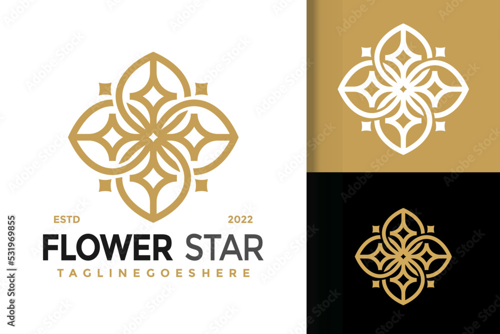 Flower Star Bloom Logo Design, brand identity logos vector, modern logo, Logo Designs Vector Illustration Template Flower Star Bloom Logo Design, brand identity logos vector, modern logo, Logo Designs Vector Illustration Template
