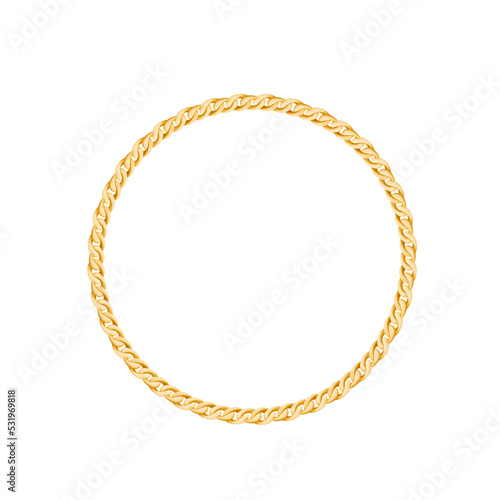 Yellow Gold Necklace Bracelet Chain - Transparent Background