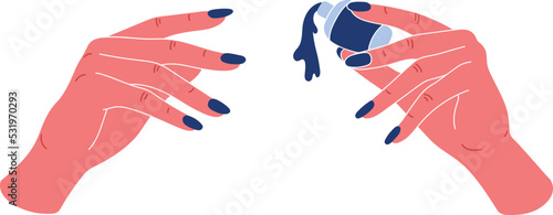 Hand Nail Polished Illustration Cosmetic