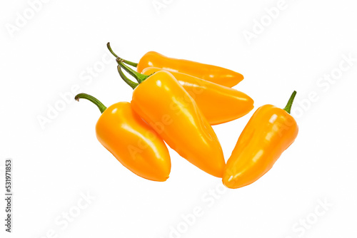 Fotografija Group of yellow hot jalape o peppers isolated on a white background