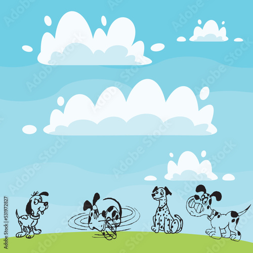 dogs on the sky background photo