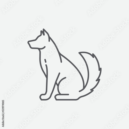 Dog linear icon vector. Dog pet concept design. Dog silhouette vector. Vector illustration