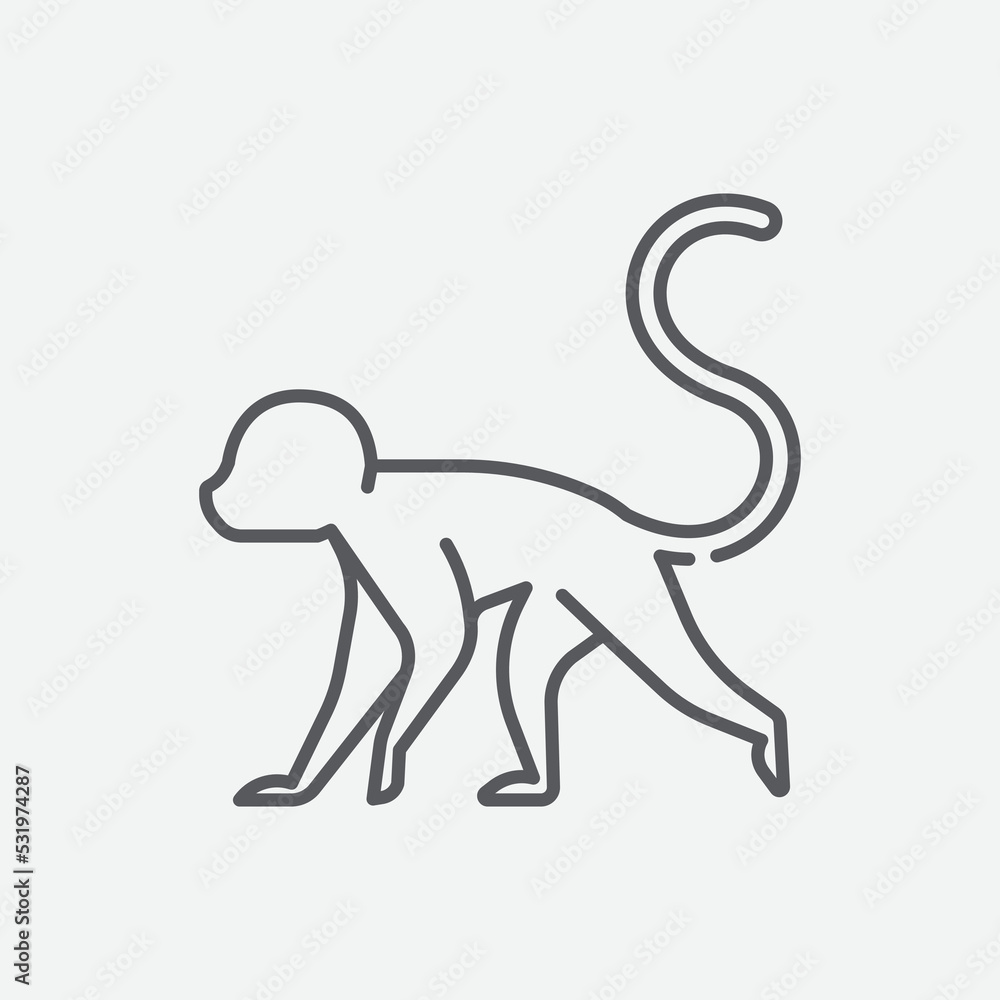 Monkey logo. Monkey shio icon logo design. Vector illustration Monkey logo. Monkey shio icon logo design. Vector illustration