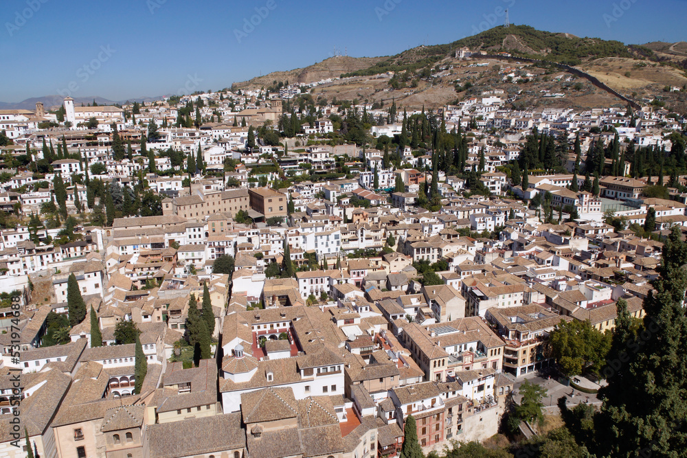 Obraz premium Granada (Spain). View of the Albaicín neighborhood from the Alhambra in Granada