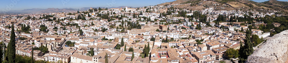 Granada (Spain). View of the Albaicín neighborhood from the Alhambra in Granada