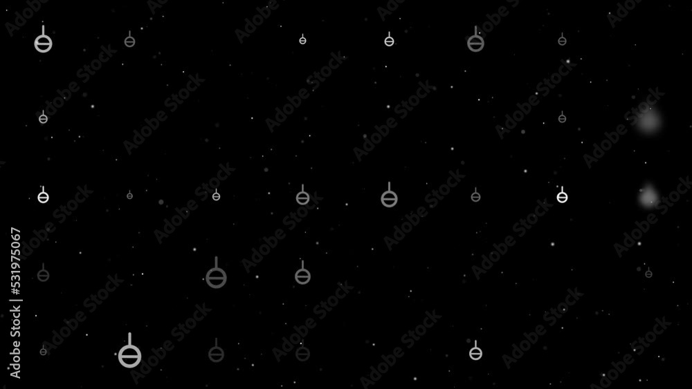 Template animation of evenly spaced agender symbols of different sizes and opacity. Animation of transparency and size. Seamless looped 4k animation on black background with stars Template animation of evenly spaced agender symbols of different sizes and opacity. Animation of transparency and size. Seamless looped 4k animation on black background with stars