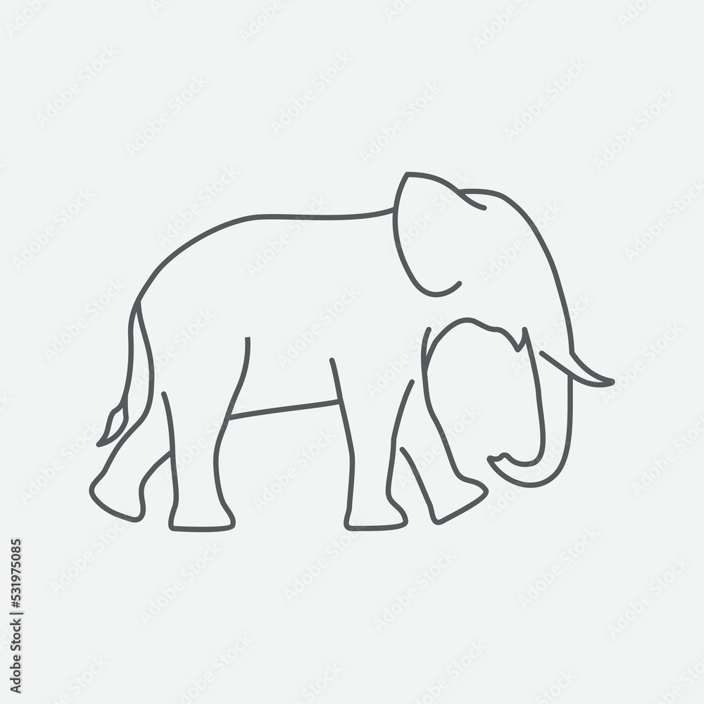 Elephant logo icon. Simple elephant design symbol. Elephant logo sign vector illustration design. Vector illustration