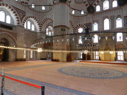 Istanbul (Turkey). Interior of the Suleiman Mosque in the city of Istanbul. photo