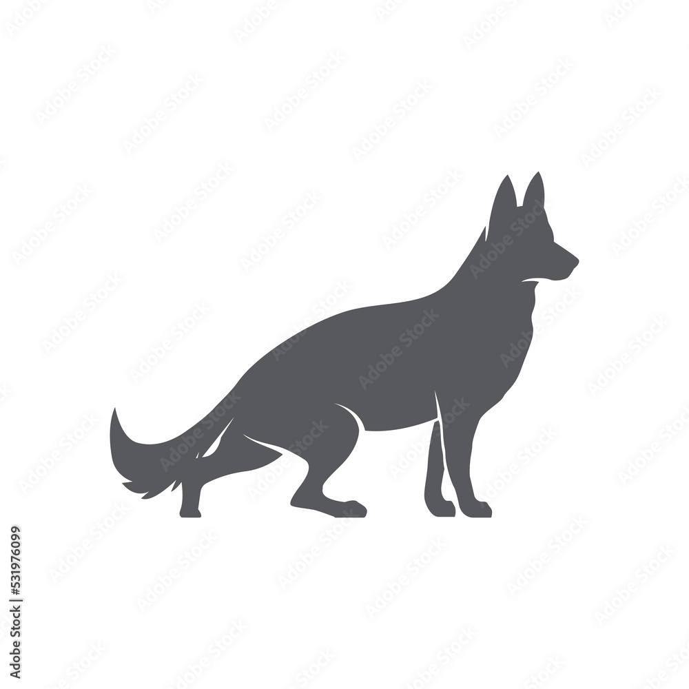 Dog icon vector. Dog pet concept design. Dog silhouette vector. Vector illustration