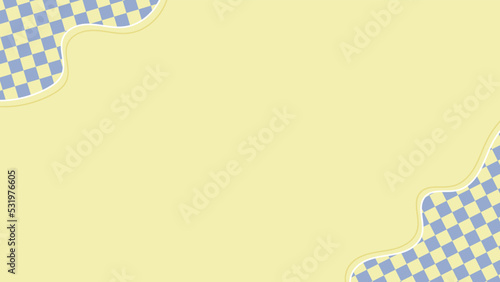 aesthetic cute pastel yellow with checkerboard, checkers decoration frame backdrop illustration, perfect for wallpaper, backdrop, postcard, banner