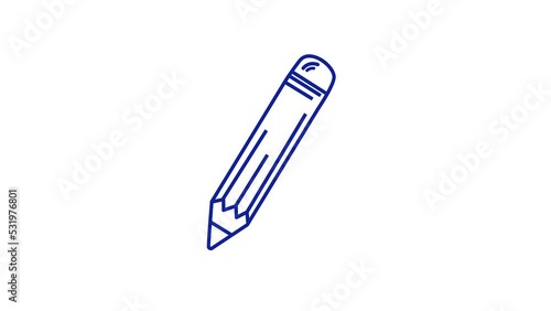 Pencil icon animation. Motion graphics