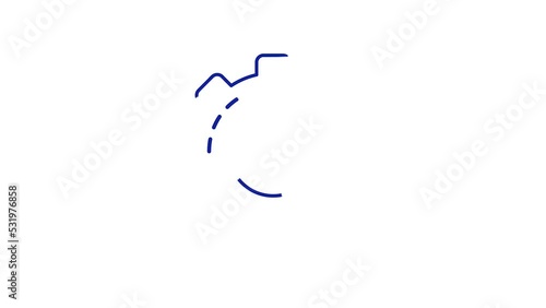 Animation of hexagonal metal nut icon.