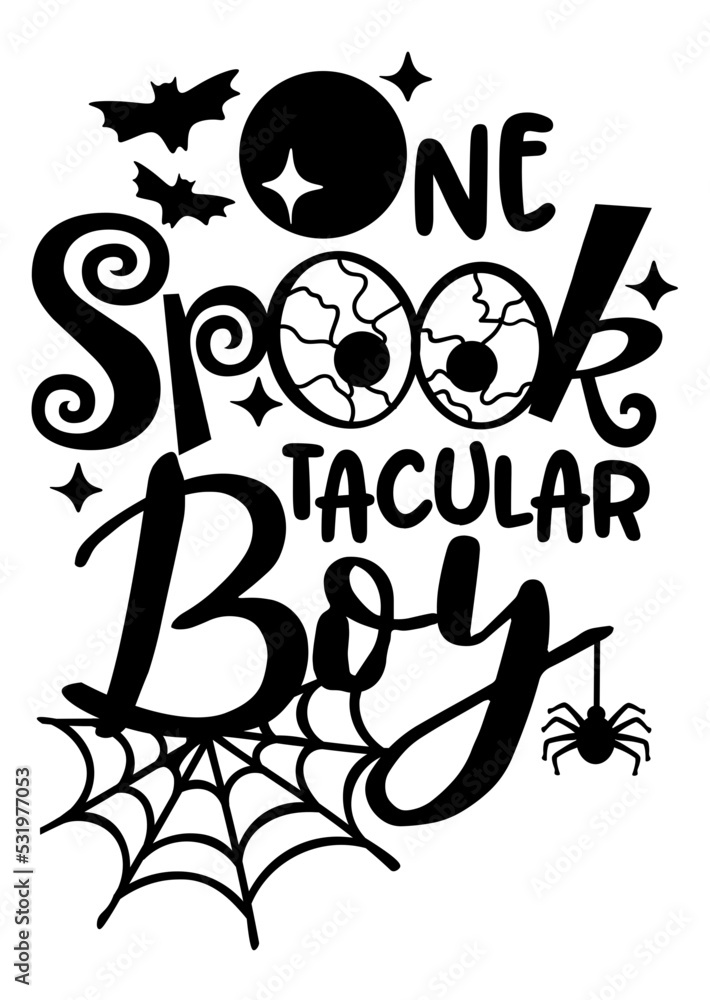 One spooky tacular boy vector design. Halloween decor. Moon, spider, bats svg file. Funny holiday files. Isolated transparent background. One spooky tacular boy vector design. Halloween decor. Moon, spider, bats svg file. Funny holiday files. Isolated transparent background.