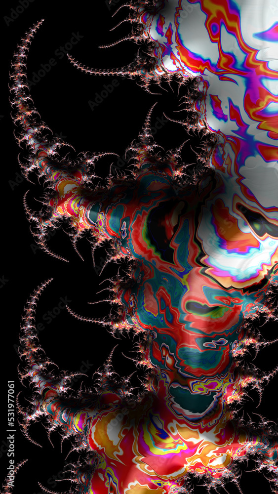 Fototapeta premium Artistic and imaginative digitally designed abstract 3D fractal background
