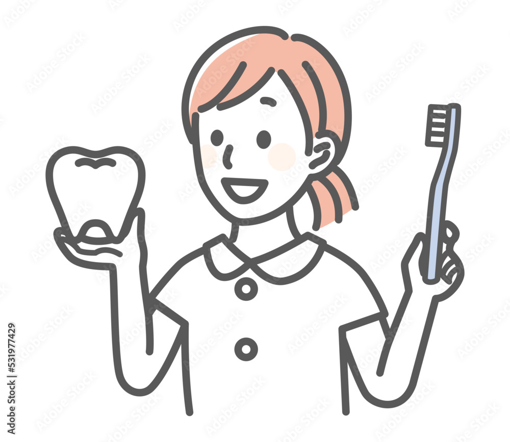 Fototapeta premium simple illustration for dentist and teeth