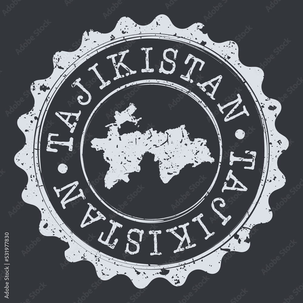 Tajikistan Silhouette Postal Passport. Stamp Round Vector Icon Map. Design Travel Postmark. Tajikistan Silhouette Postal Passport. Stamp Round Vector Icon Map. Design Travel Postmark.