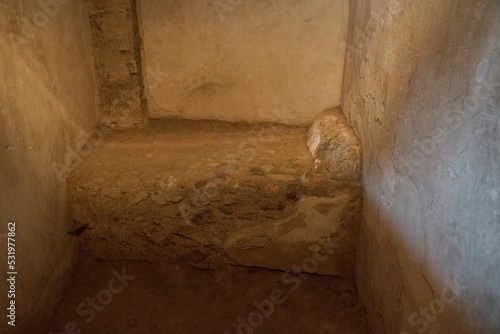Fotografie Pompeii (Italy). Room of the brothel in the city of Pompeii