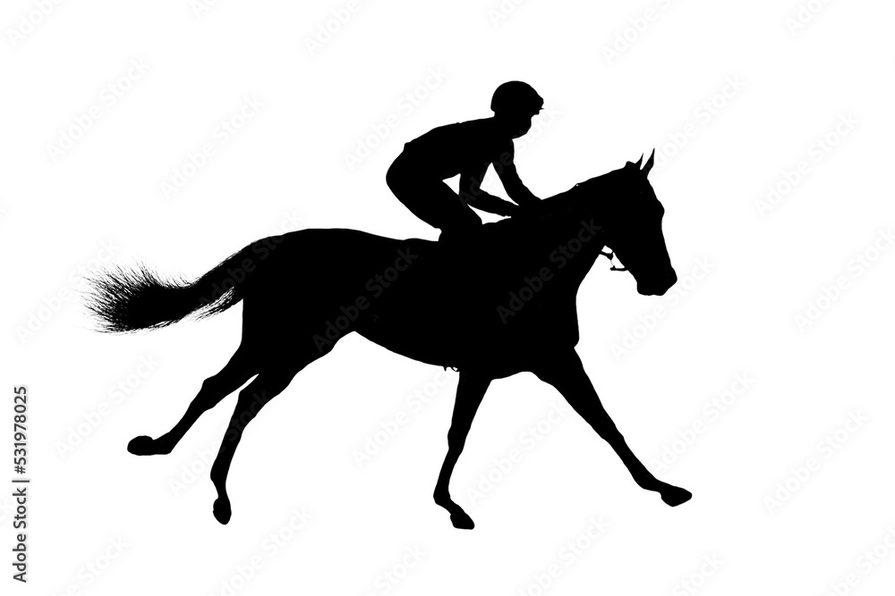 black flat image of a horse jockey isolated on a white background black flat image of a horse jockey isolated on a white background