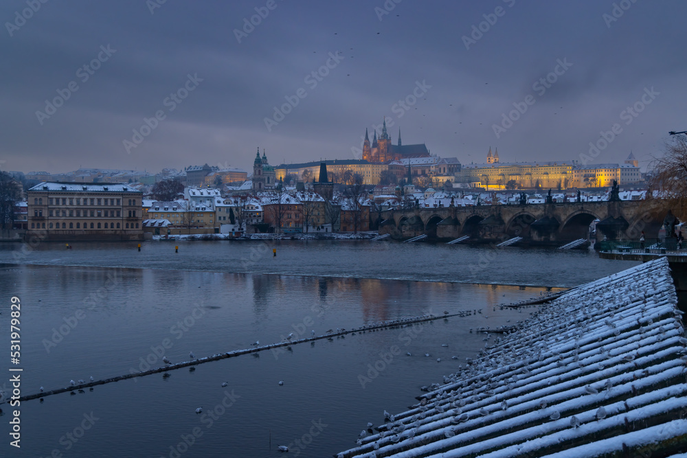 Fototapeta premium Hradcany in winter time, Prague, Czech Republic