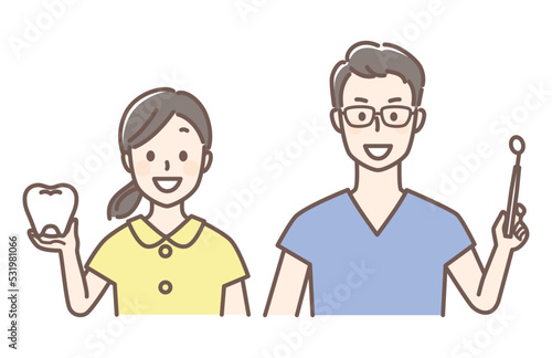 simple illustration for dentist and teeth