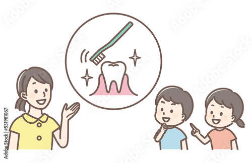 simple illustration for dentist and teeth