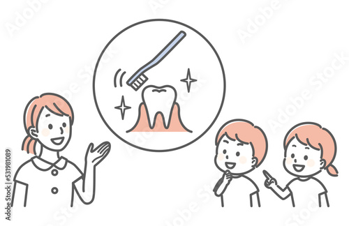 simple illustration for dentist and teeth