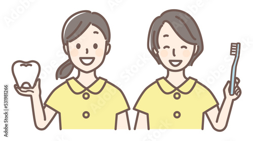 simple illustration for dentist and teeth