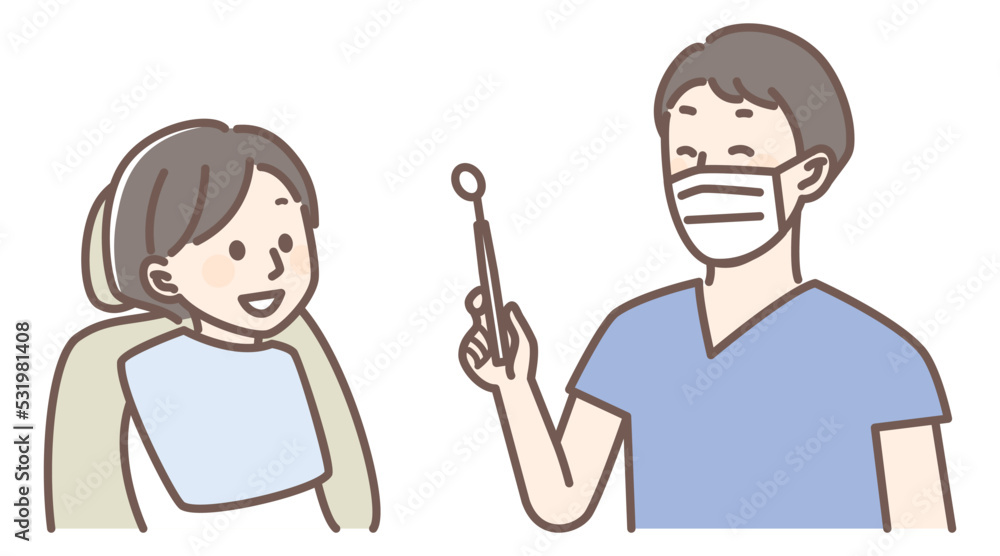 simple illustration for dentist and teeth