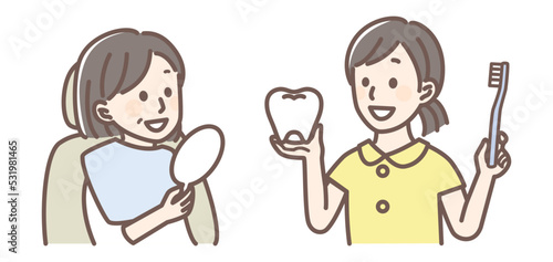 simple illustration for dentist and teeth